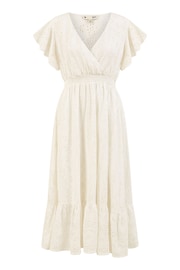 Mela White Cotton Broderie Anglaise Wrap Midi Dress - Image 5 of 5