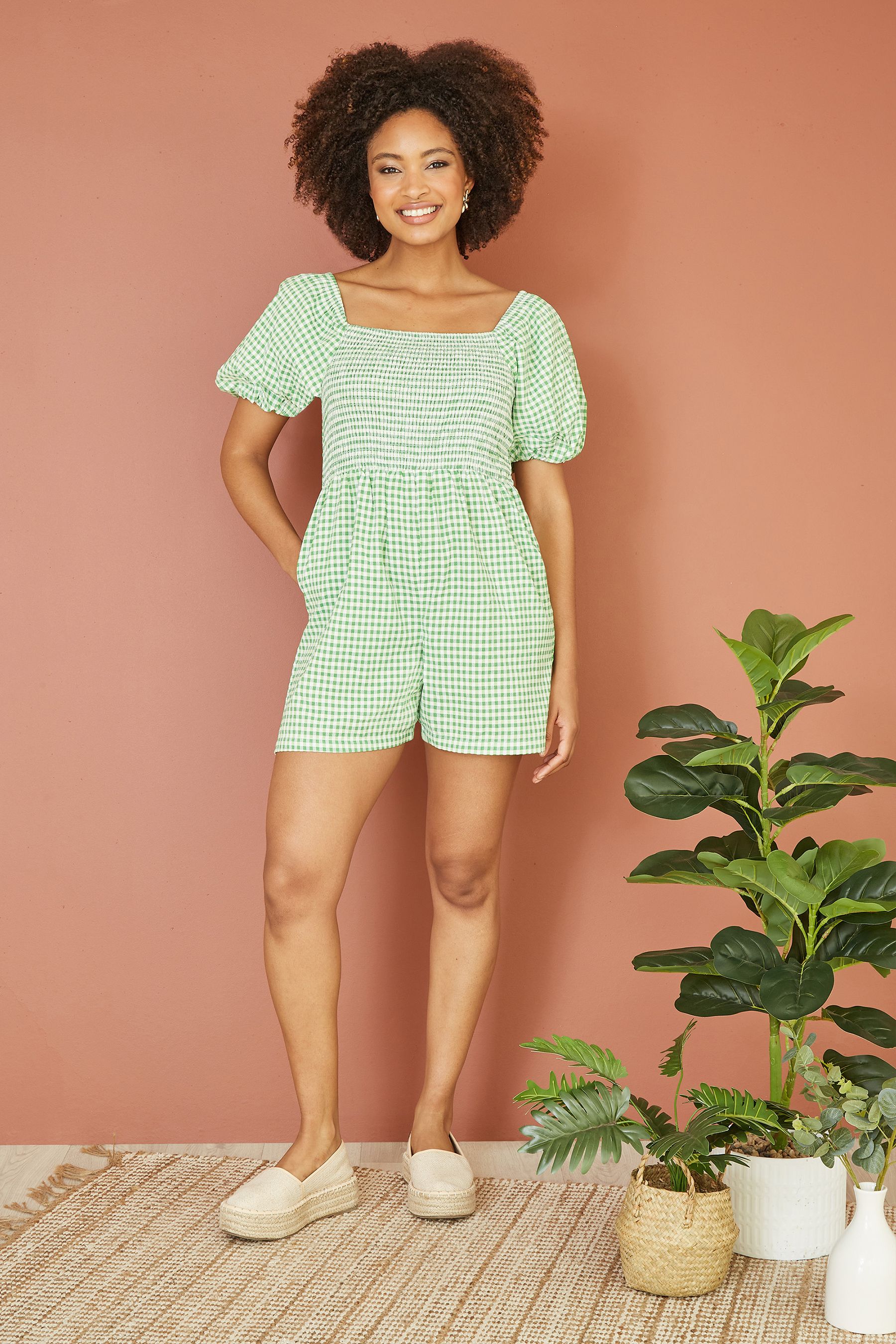 Puff sleeve gingham top 2025