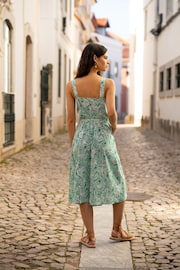 Yumi Green Paisley Leaf Print Midi Sundress - Image 4 of 5