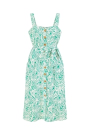 Yumi Green Paisley Leaf Print Midi Sundress - Image 5 of 5