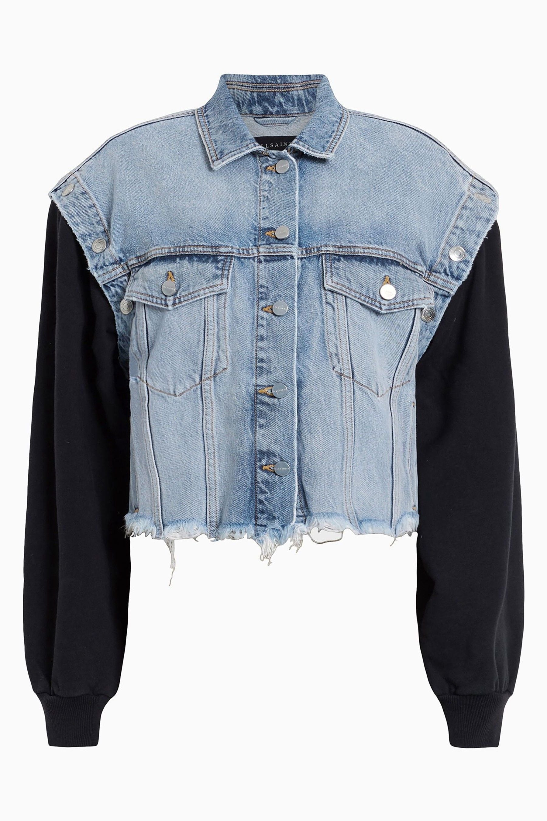 Buy AllSaints Blue 100 Cotton Chlo Denim Sweat Jacket from Next Gibraltar