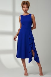 Jolie Moi Blue Haylen Frill Detail Midi Dress - Image 5 of 6