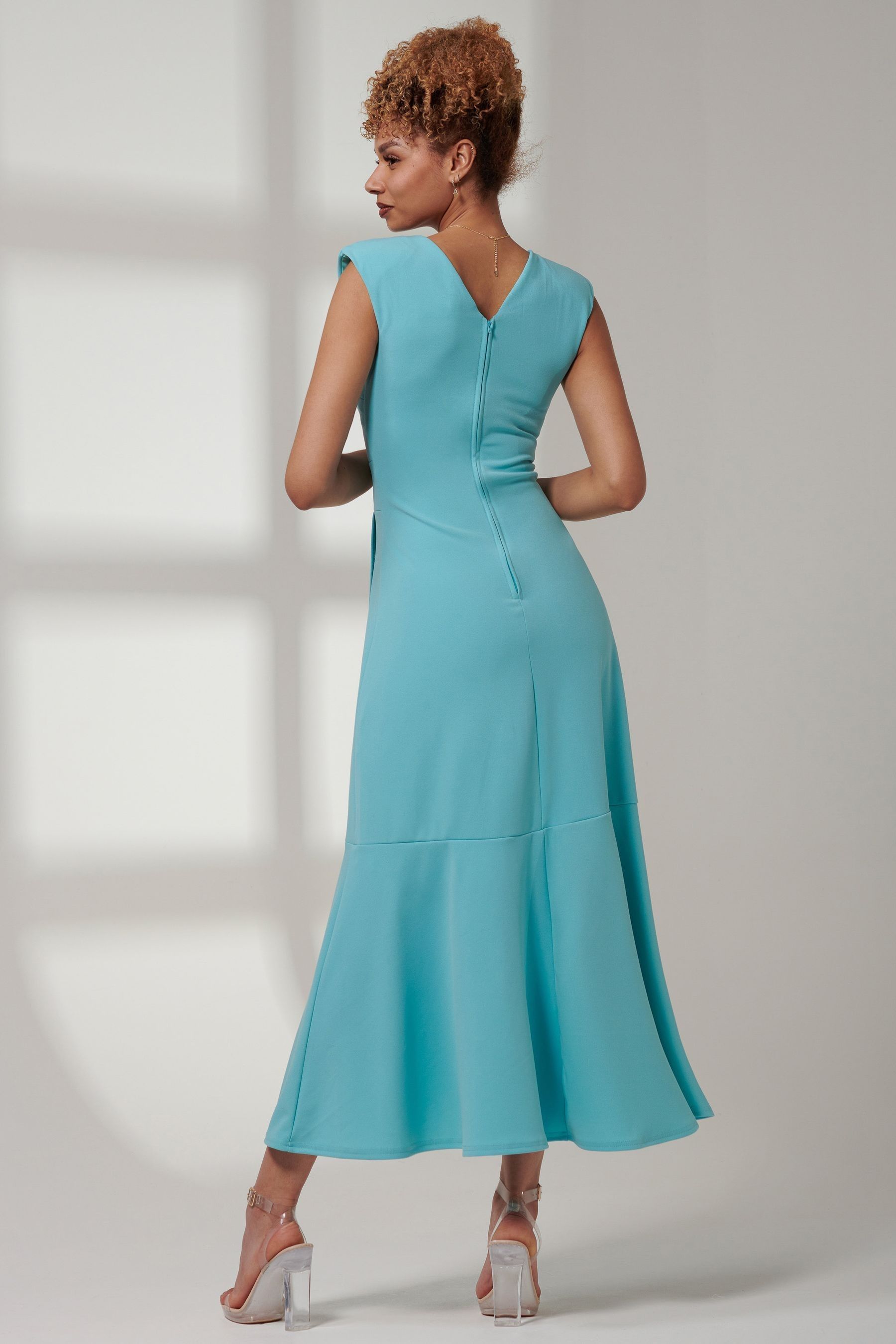 Buy Jolie Moi Blue Preslie Wrap Frill Hem Maxi Dress from Next Luxembourg