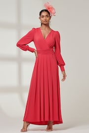 Jolie Moi Pink Tone Giulia Long Sleeve Maxi Dress - Image 1 of 5