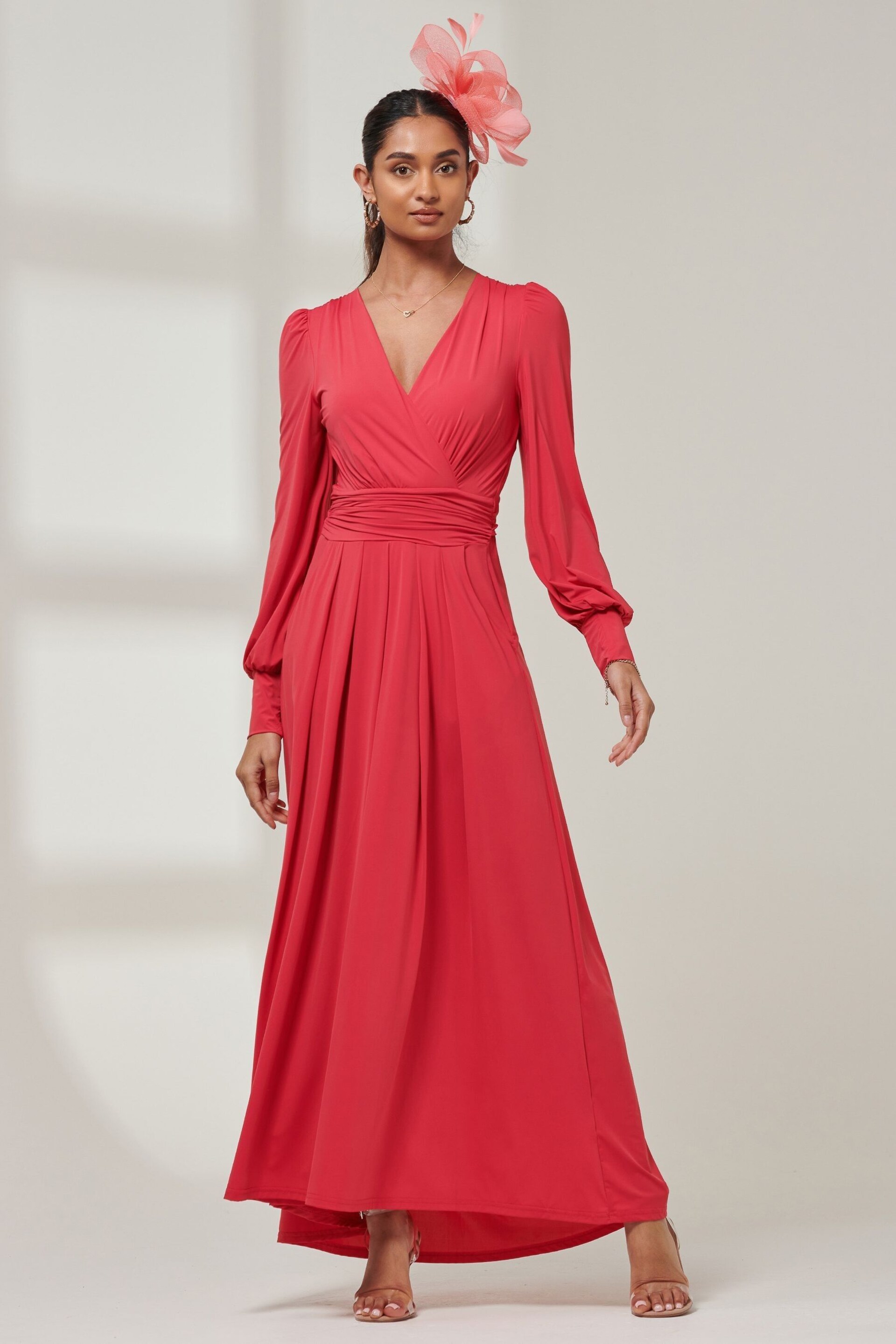 Jolie Moi Pink Tone Giulia Long Sleeve Maxi Dress - Image 5 of 5