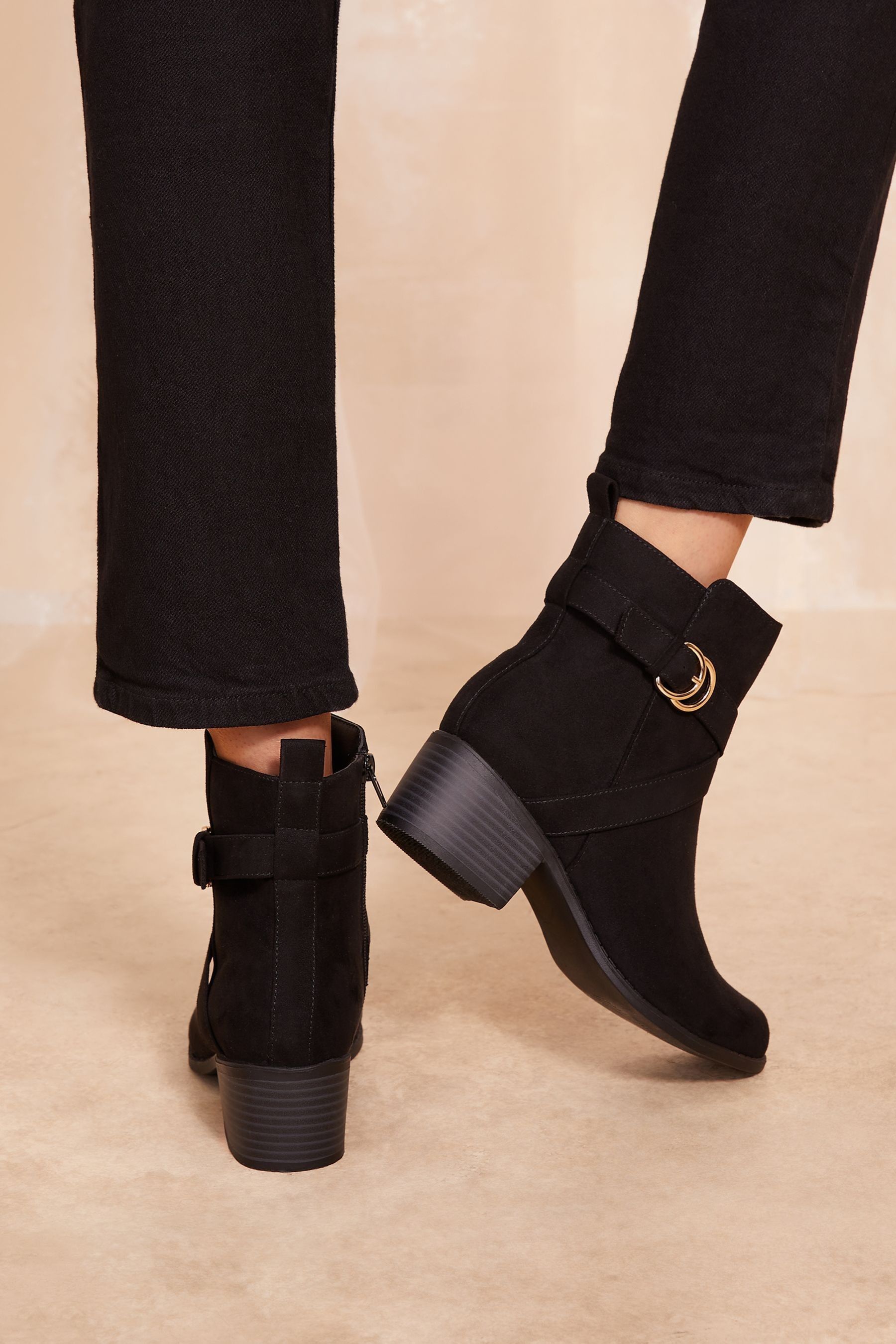 Suede buckle ankle boots new arrivals