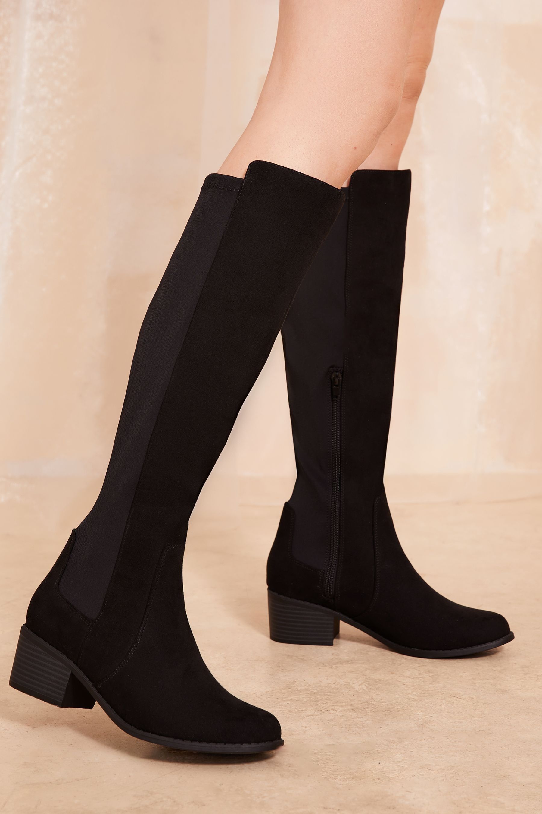 New look black suede boots shop