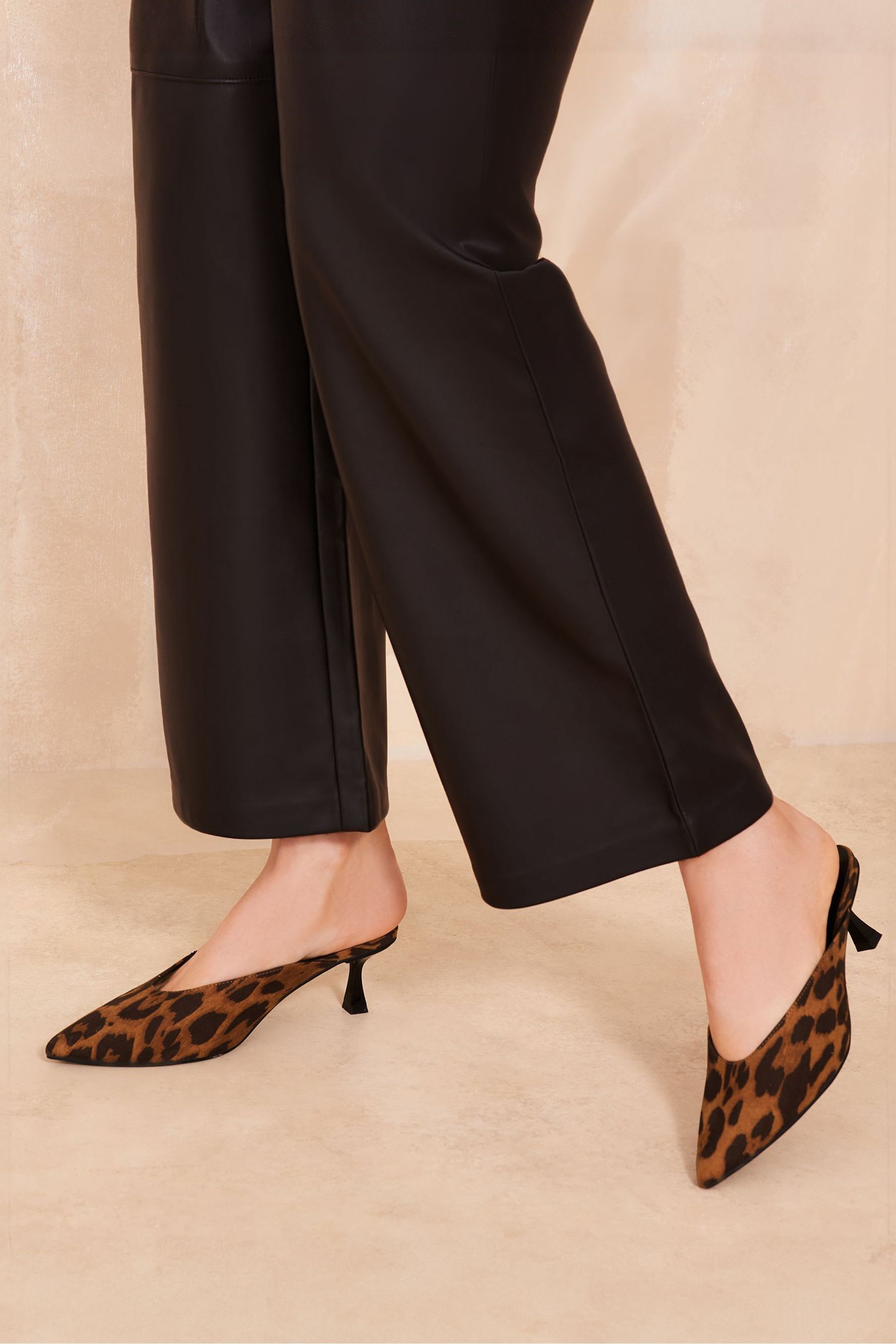 Pointed toe kitten heel mules outlet