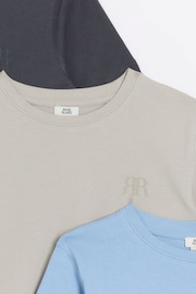 River Island Natural Boys T-Shirt 3 Pack - Image 3 of 4