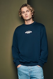 Navy Blue Crew Sweatshirt Graphic Sweatshirt - Image 3 of 7