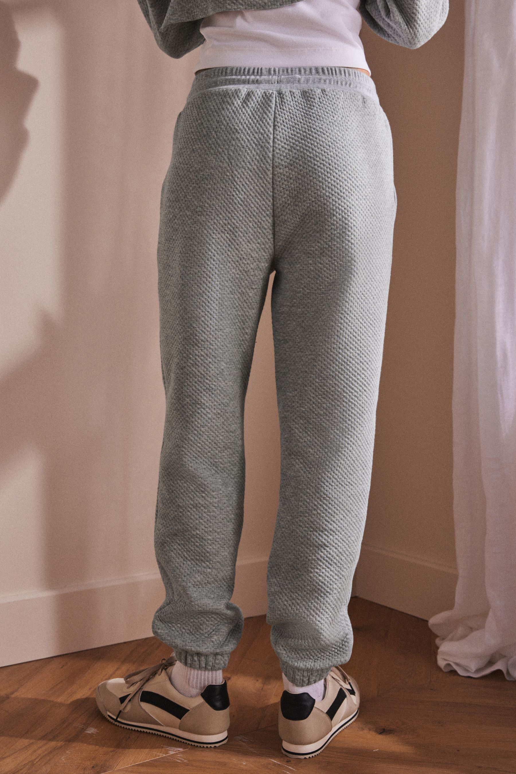 Buy Grey Textured Cuffed Joggers from Next Ukraine