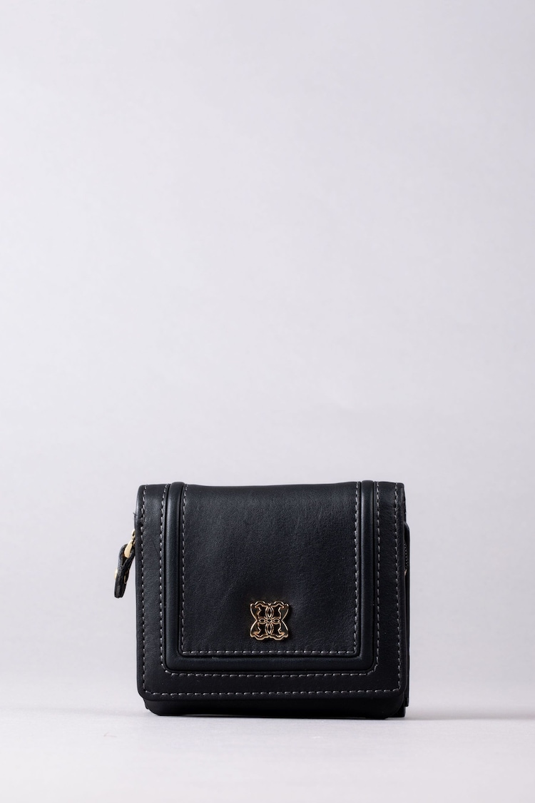 Lakeland Leather Black Mini Icon Flapover Purse - Image 2 of 4