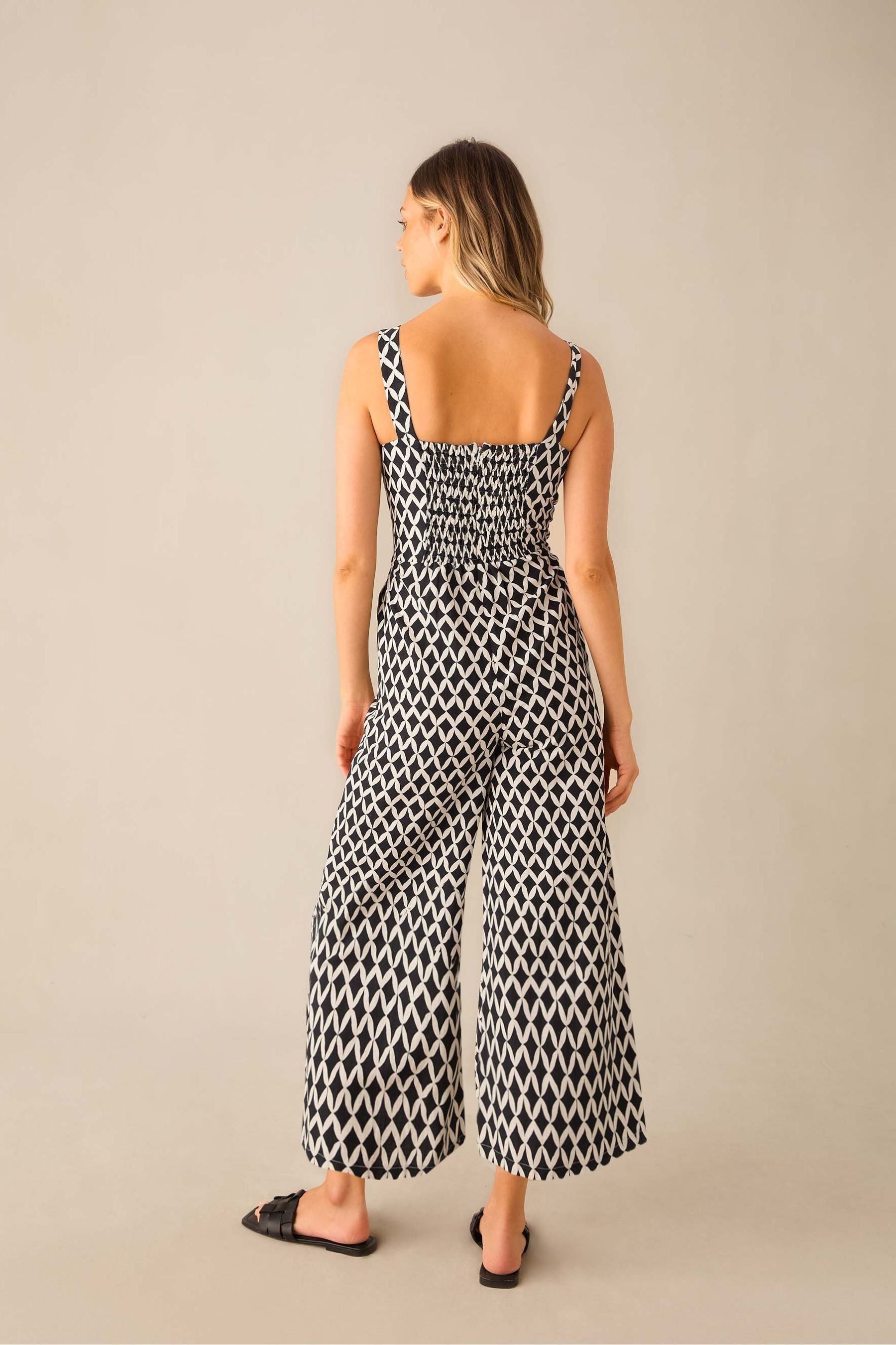 Buy Ro Zo Black Petite Mono Geo Print Strappy Jumpsuit from the Next UK online shop