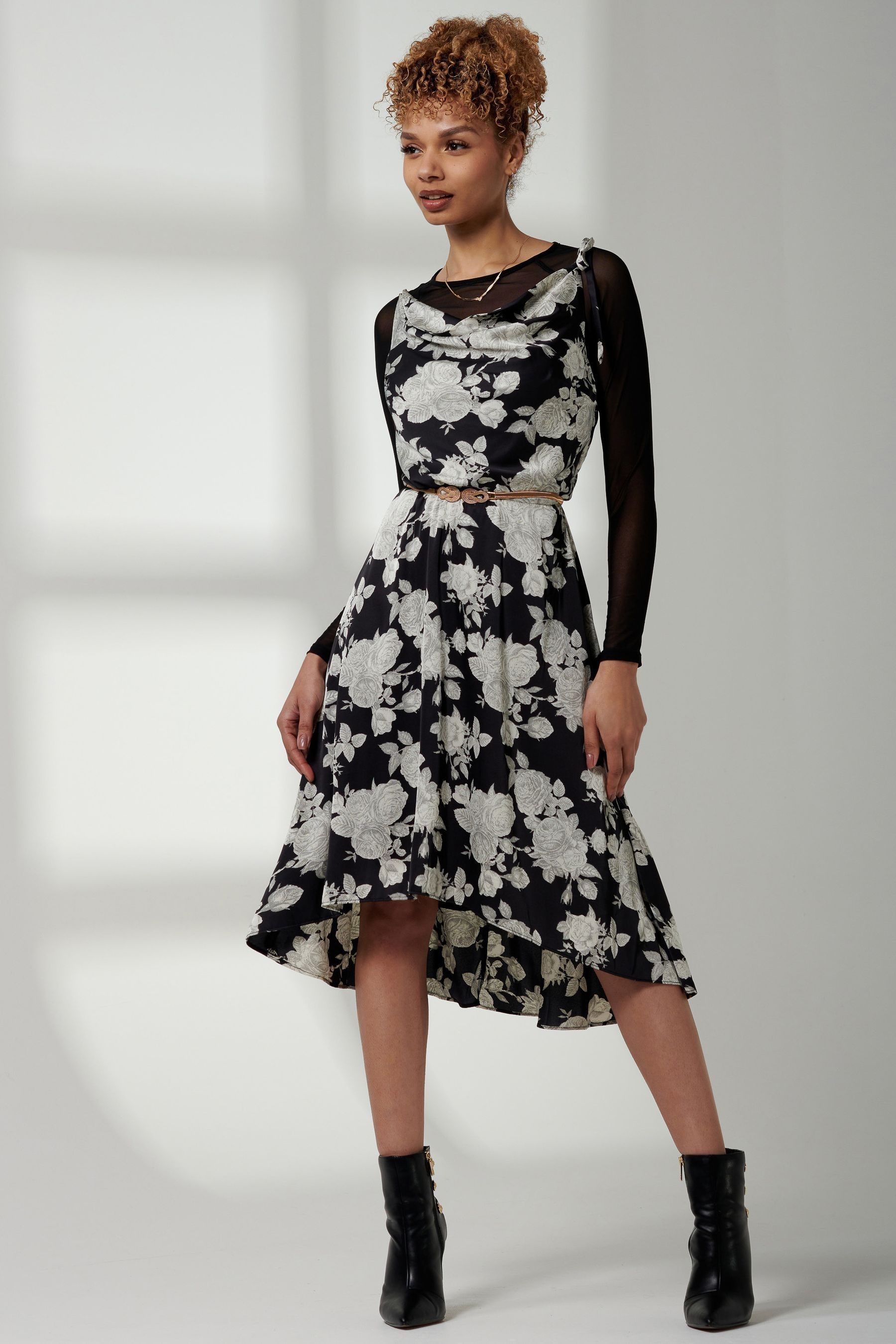 Frill hem midi dress on sale