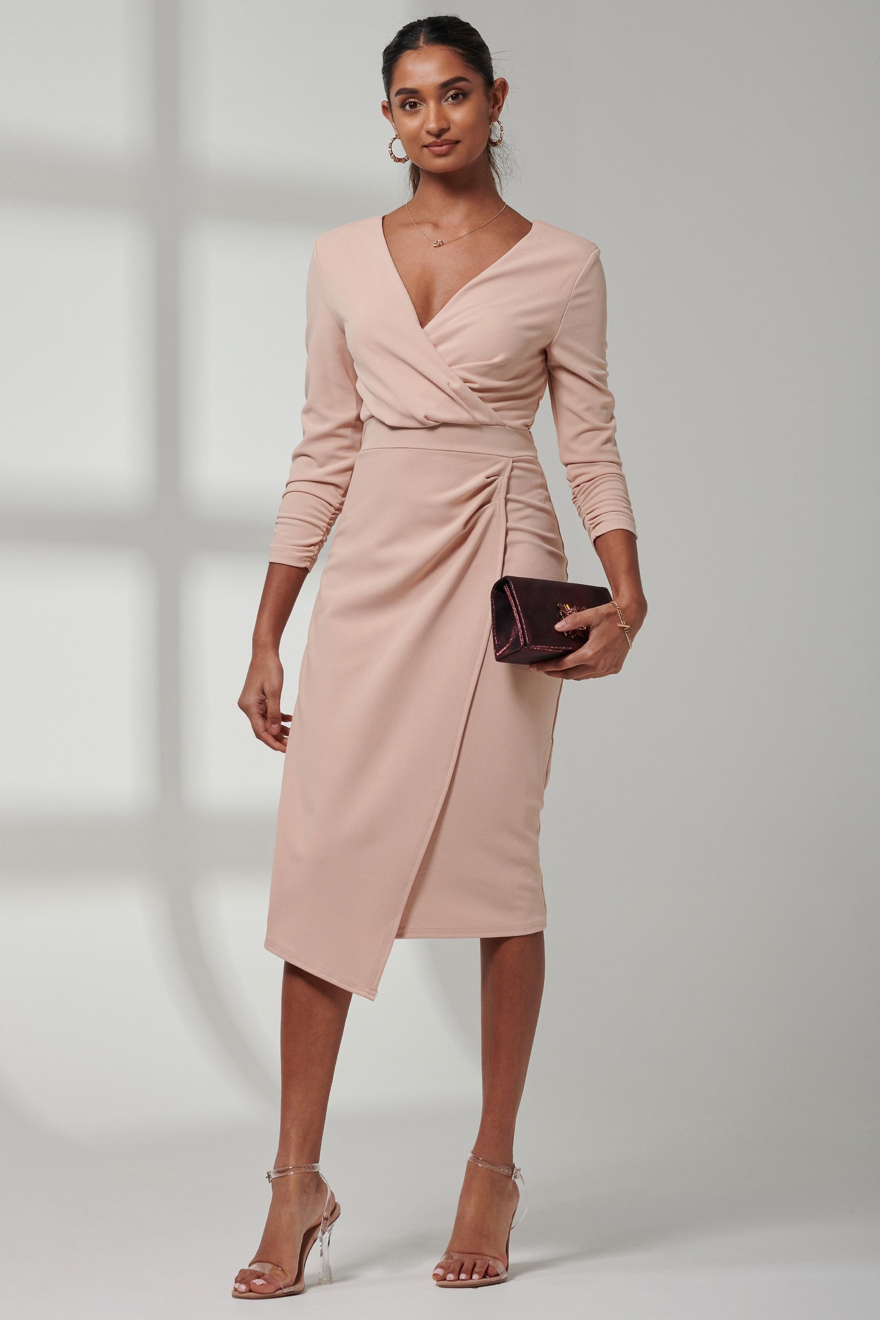 Mid sleeve bodycon dress top