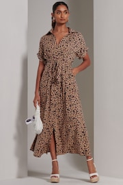 Jolie Moi Animal Drop Shoulder Shirt Maxi Dress - Image 1 of 6