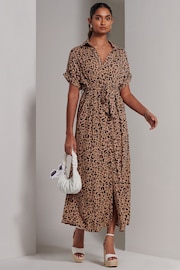 Jolie Moi Animal Drop Shoulder Shirt Maxi Dress - Image 5 of 6