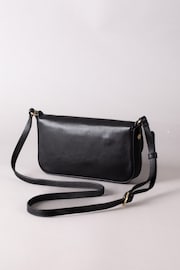 Lakeland Leather Tarnbeck Small Leather Flapover Cross-Body Black Bag - Image 5 of 6