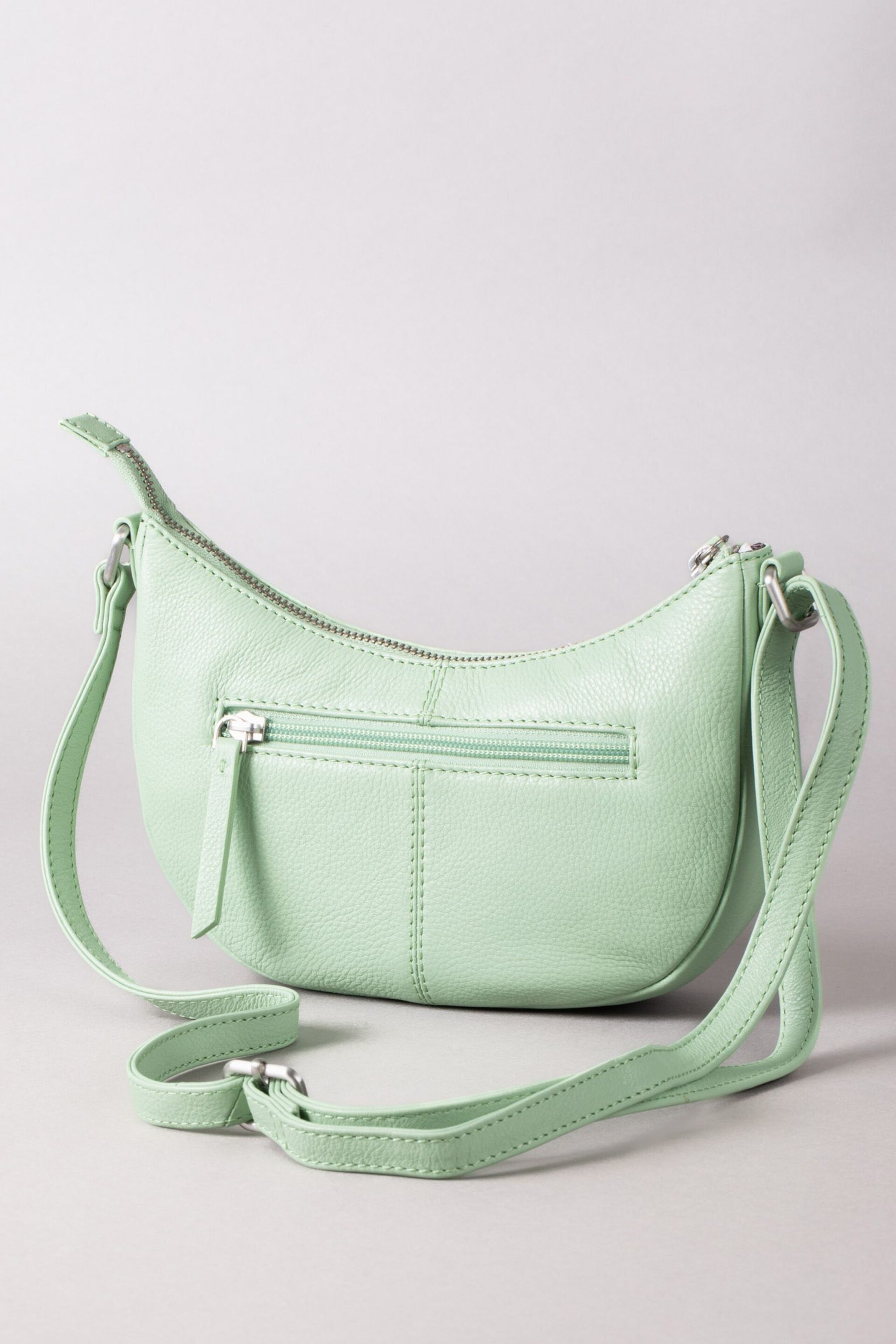 Lakeland Leather Green Coniston Crescent Cross-Body Bag - Image 5 of 6