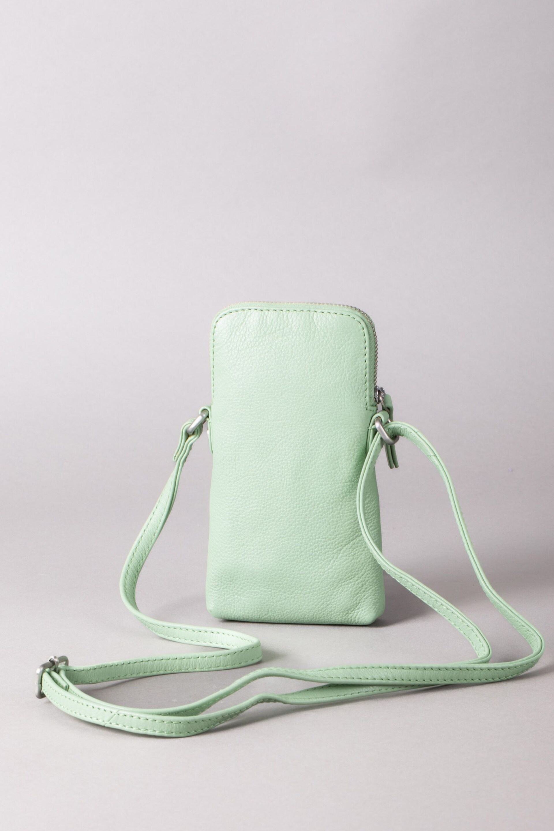 Lakeland Leather Green Coniston Leather Cross-Body Phone Pouch - Image 5 of 6