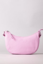 Lakeland Leather Pink Coniston Crescent Cross-Body Bag - Image 1 of 6