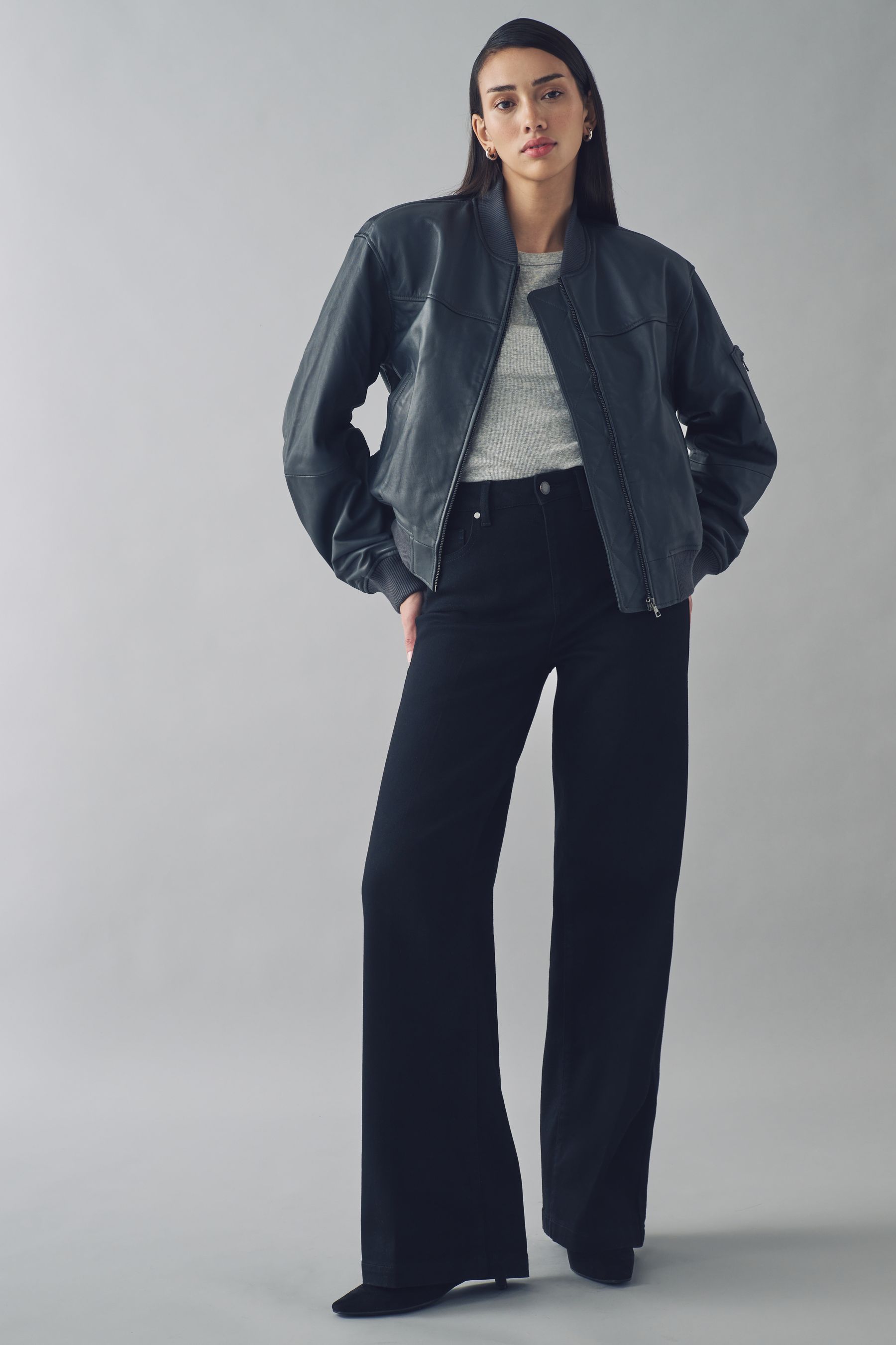 Next leather bomber jacket discount