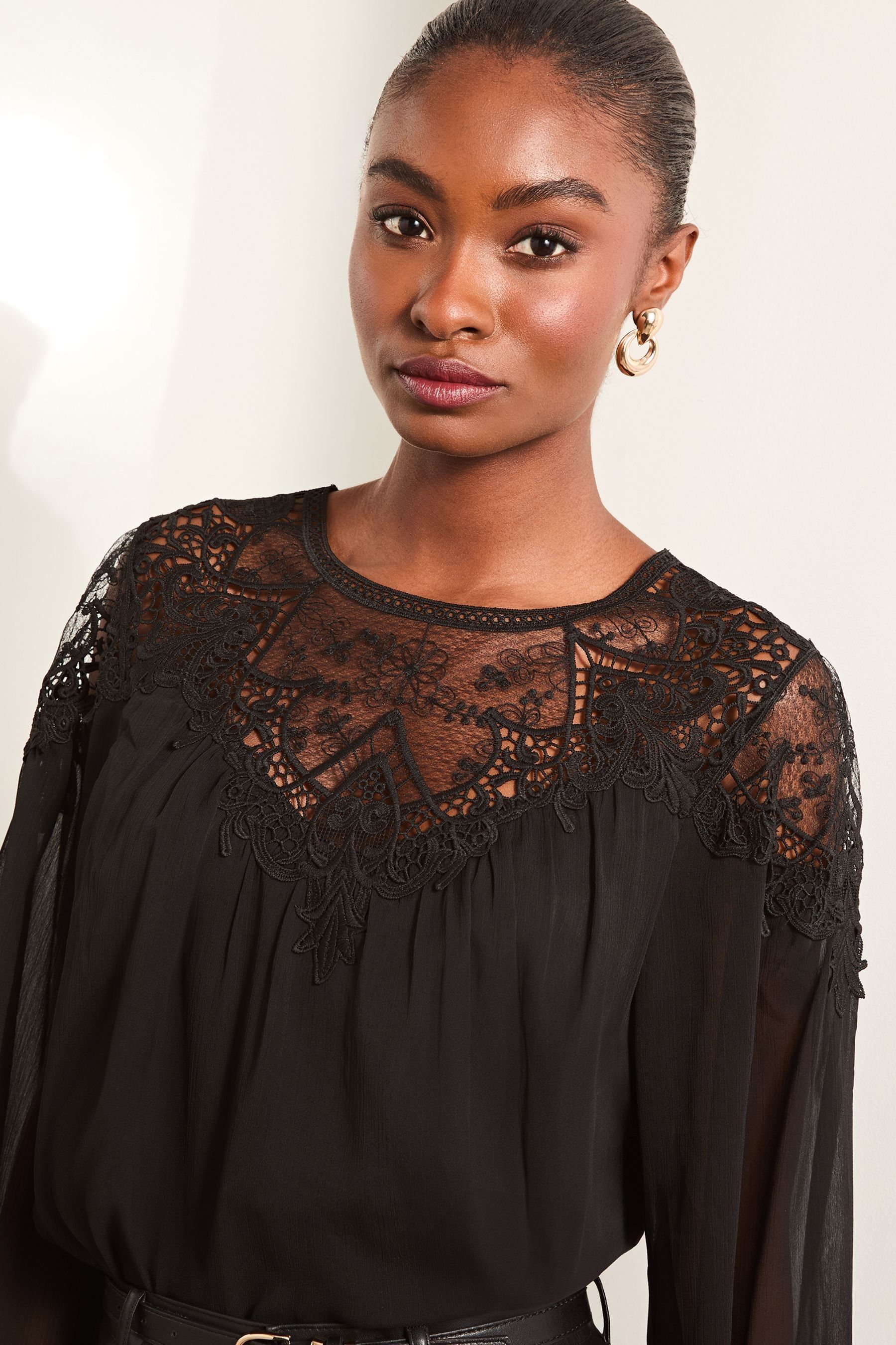 Lipsy black lace tops new arrivals