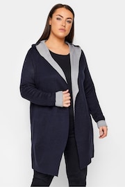 Evans Blue Hooded Longline Cardigan - Image 1 of 1