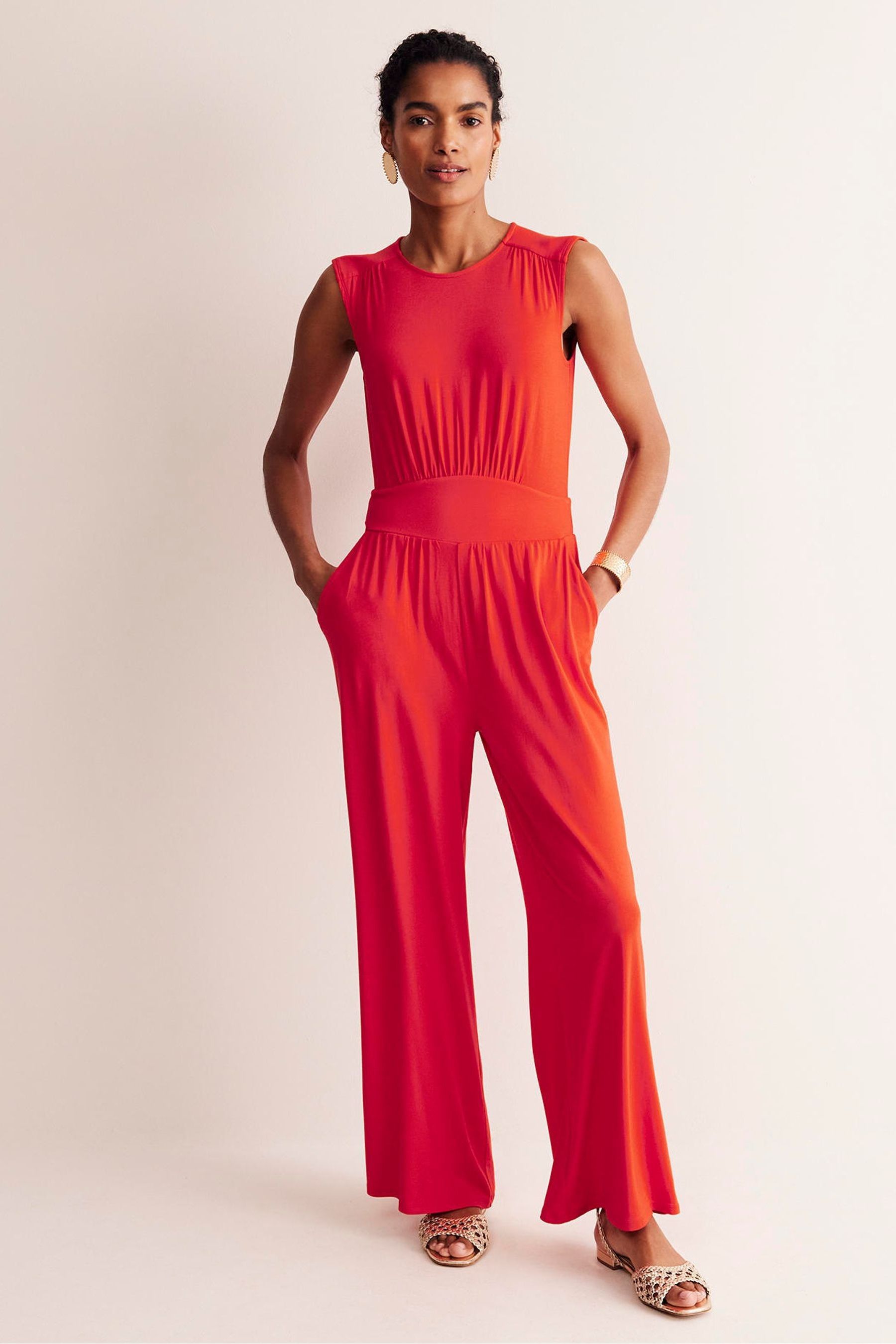 Buy Boden Red Petite Thea Jersey Jumpsuit from Next Luxembourg