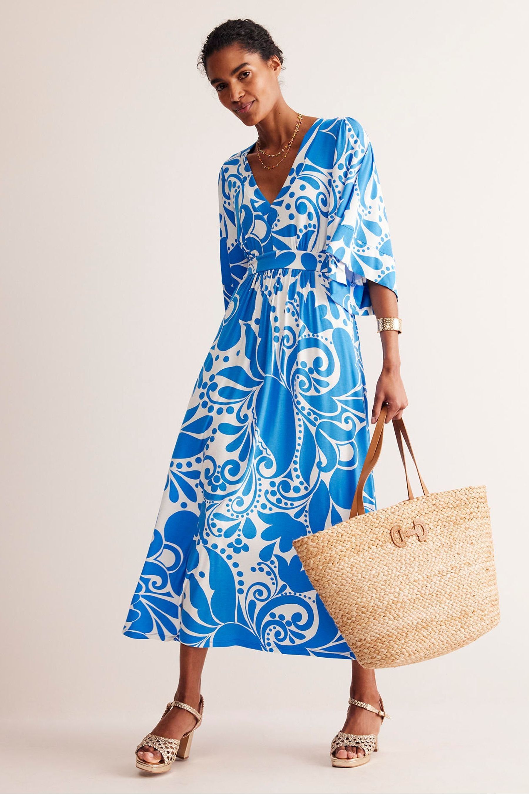 Buy Boden Robe longue en jersey Petite Kimono from Next Luxembourg