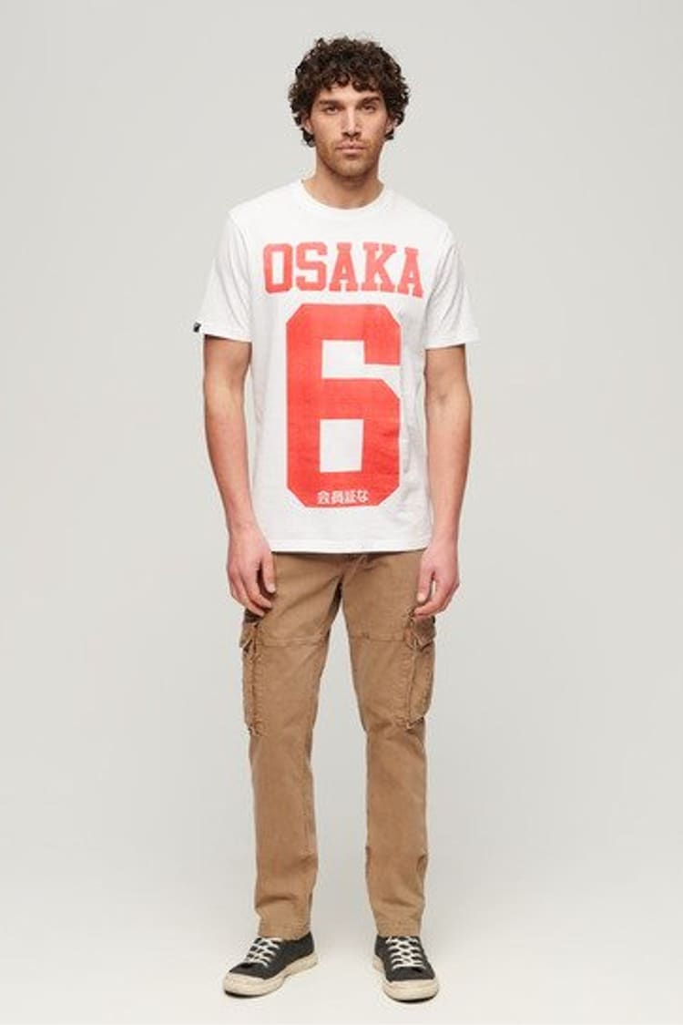 Superdry White 100% Cotton Osaka Graphic T-Shirt - Image 1 of 6