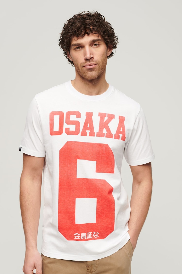 Superdry White 100% Cotton Osaka Graphic T-Shirt - Image 2 of 6