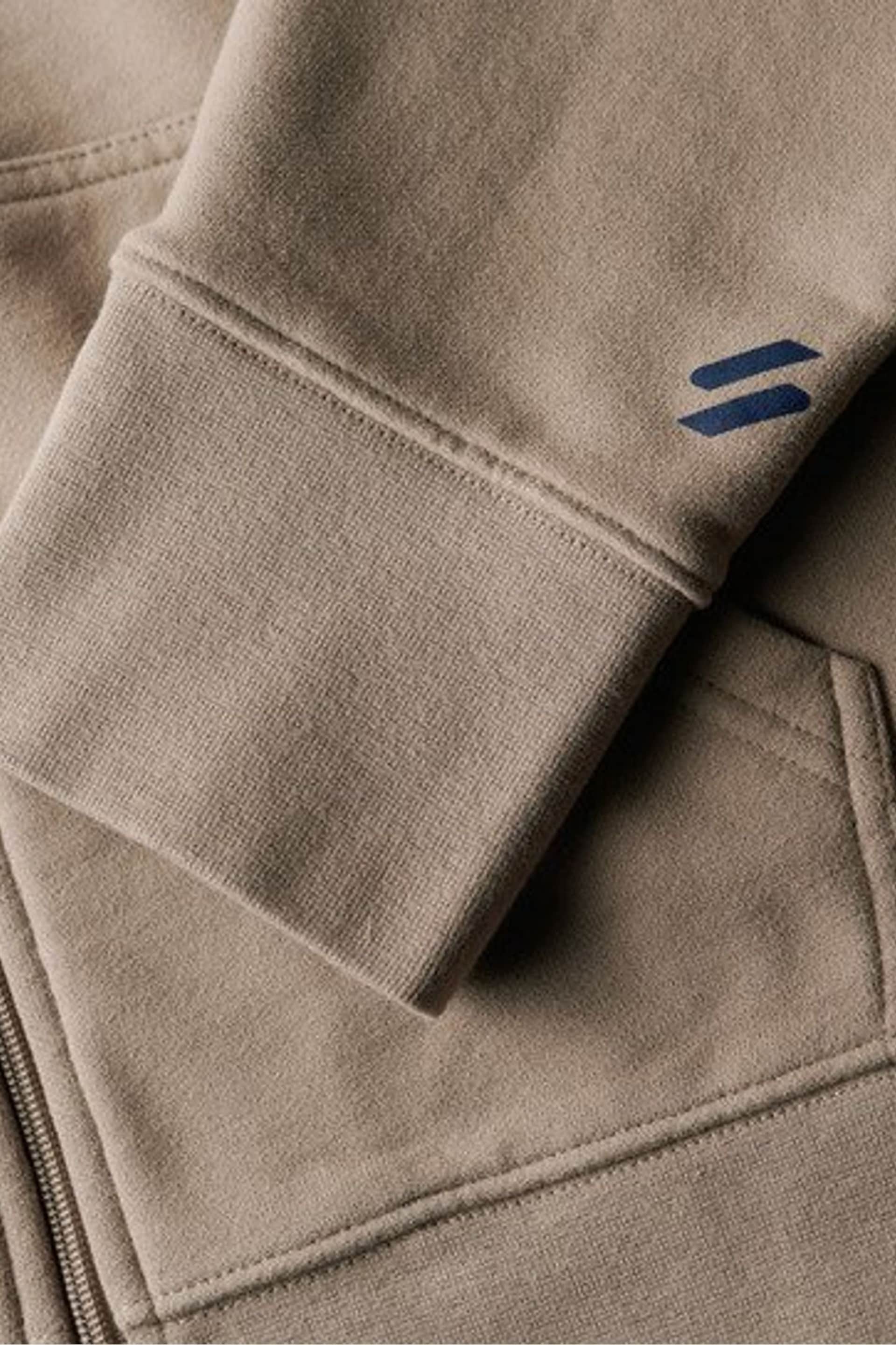 Superdry Brown Sportswear Logo Loose Zip Hoodie - Image 6 of 6