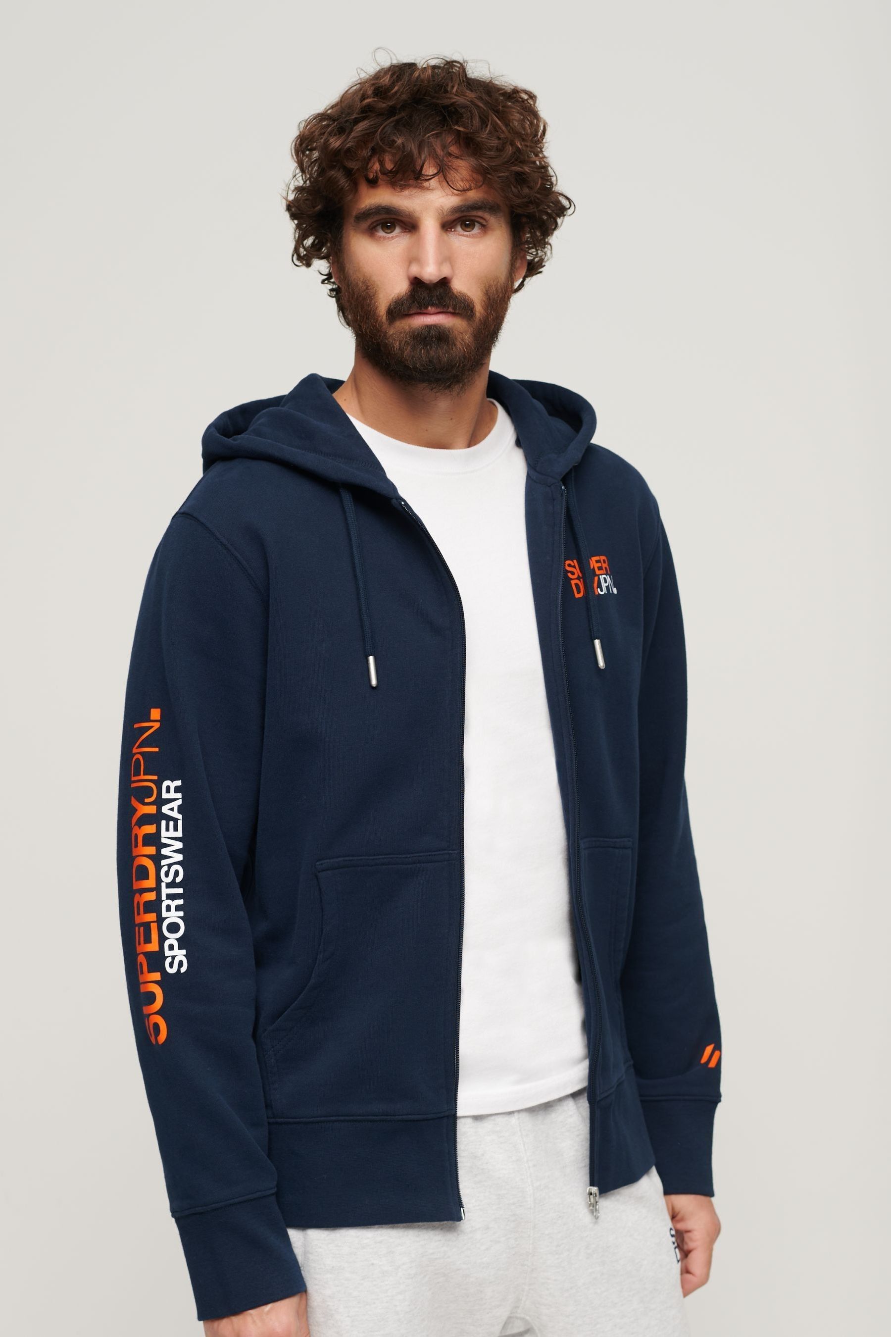 Buy Superdry Blue Sportswear Logo Loose Zip Hoodie from Next Luxembourg