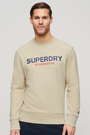 Superdry Brown Sportswear Logo Loose Crew Sweatshirt - Image 1 of 6