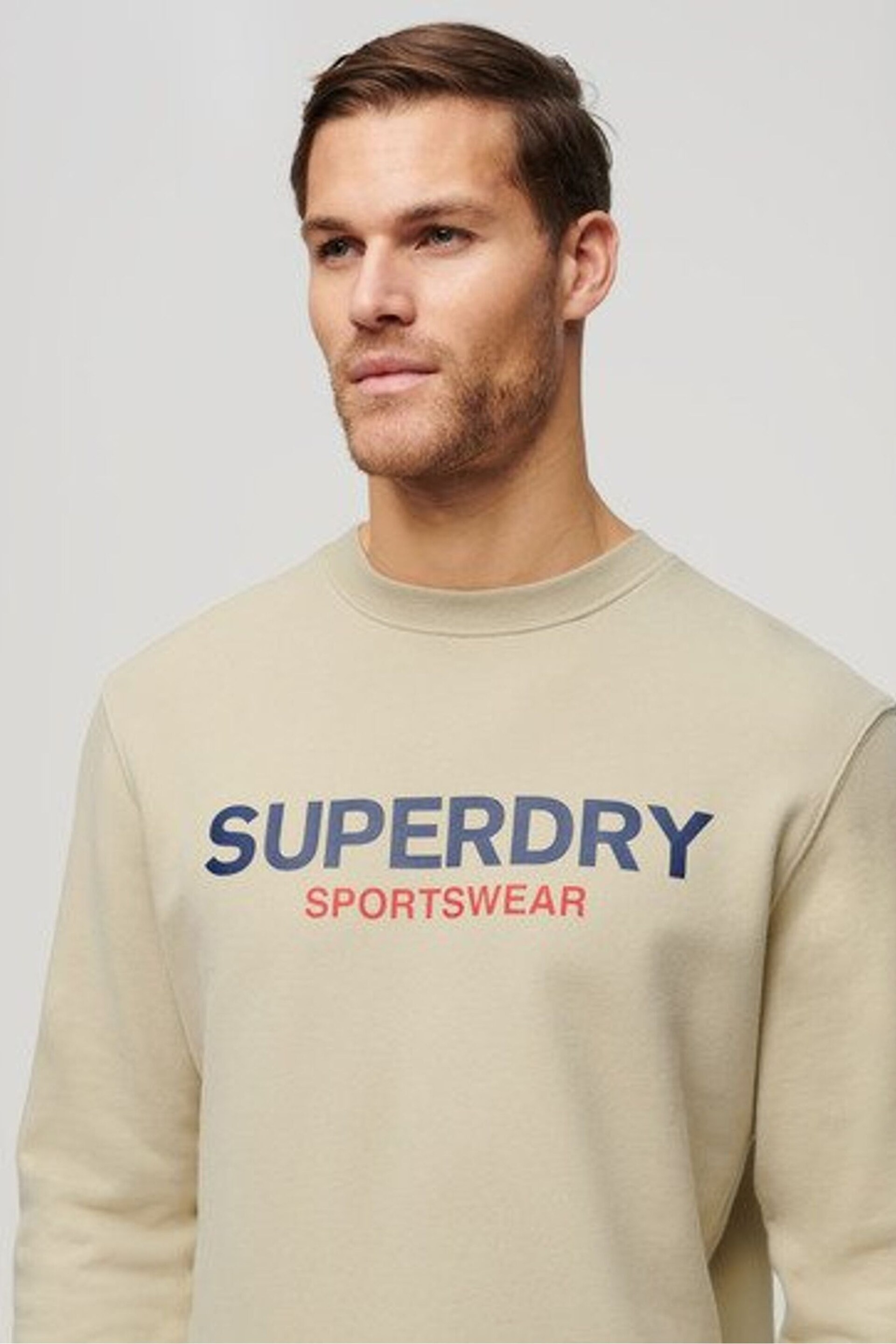 Superdry Brown Sportswear Logo Loose Crew Sweatshirt - Image 3 of 6