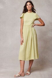 Mint Velvet Green Jersey Ruffle Midi Dress - Image 2 of 4