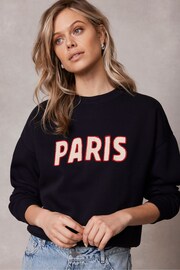 Mint Velvet Blue Cotton Blend Paris Sweatshirt - Image 1 of 2