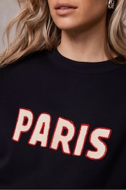 Mint Velvet Blue Cotton Blend Paris Sweatshirt - Image 2 of 2