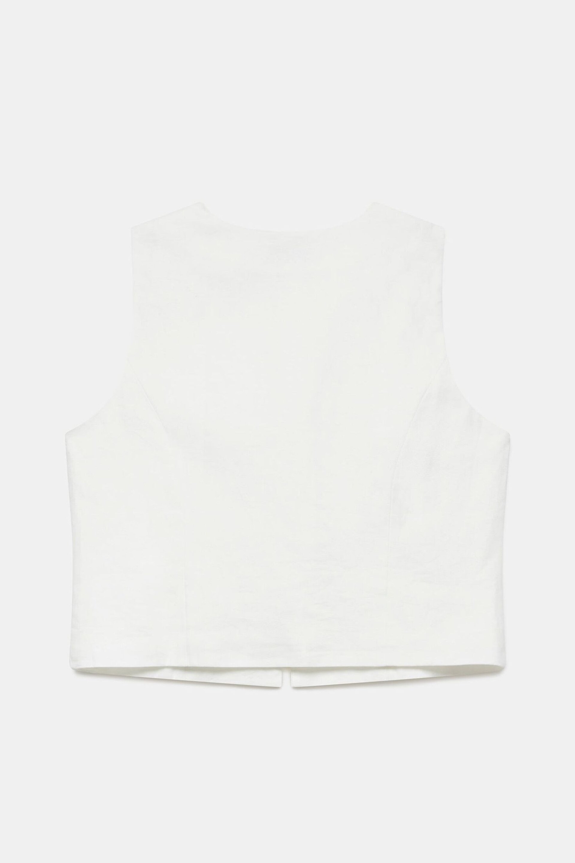 Mint Velvet White Linen Waistcoat Top - Image 4 of 4