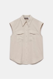 Mint Velvet Cream Sleeveless Utility Shirt - Image 5 of 8