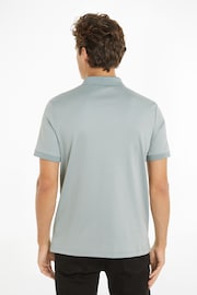 Calvin Klein Grey Smooth Cotton Welt Zip Polo Shirt - Image 2 of 6