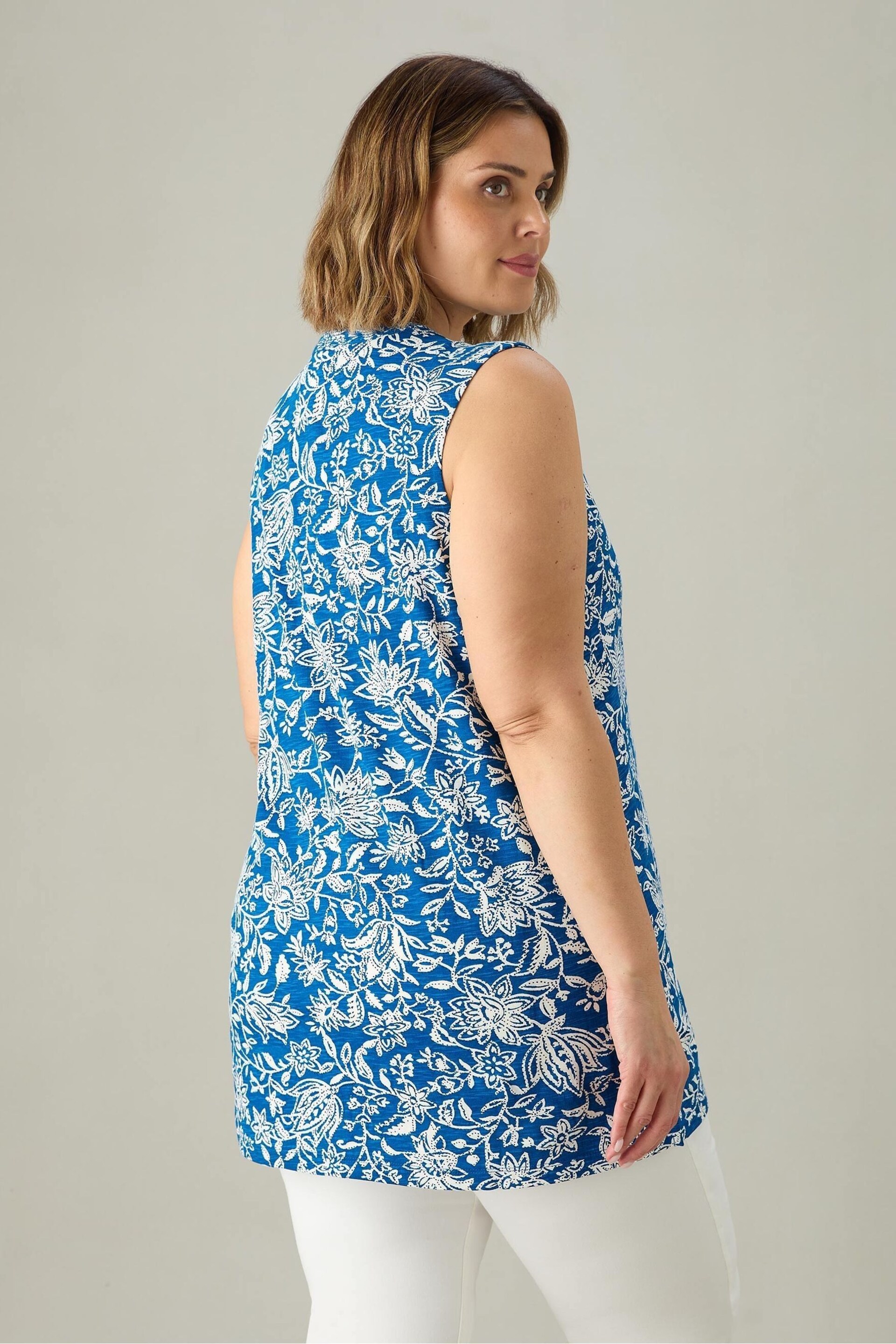 Live Unlimited Blue Curve Paisley V-Neck Tunic - Image 3 of 3