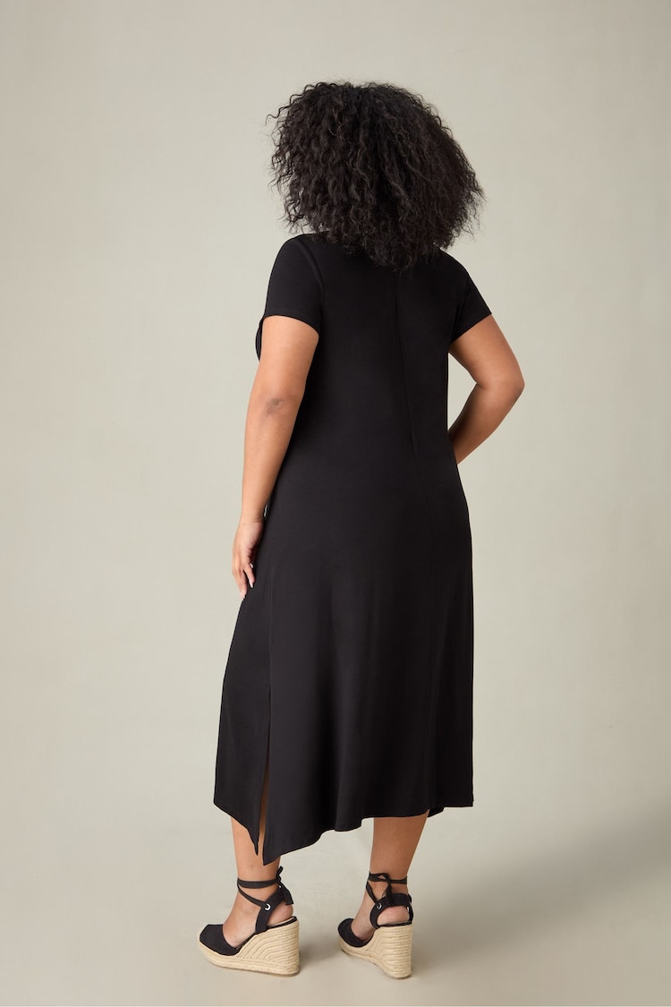 Live Unlimited Black Curve Jersey V-Neck Midaxi Dress - Image 3 of 3