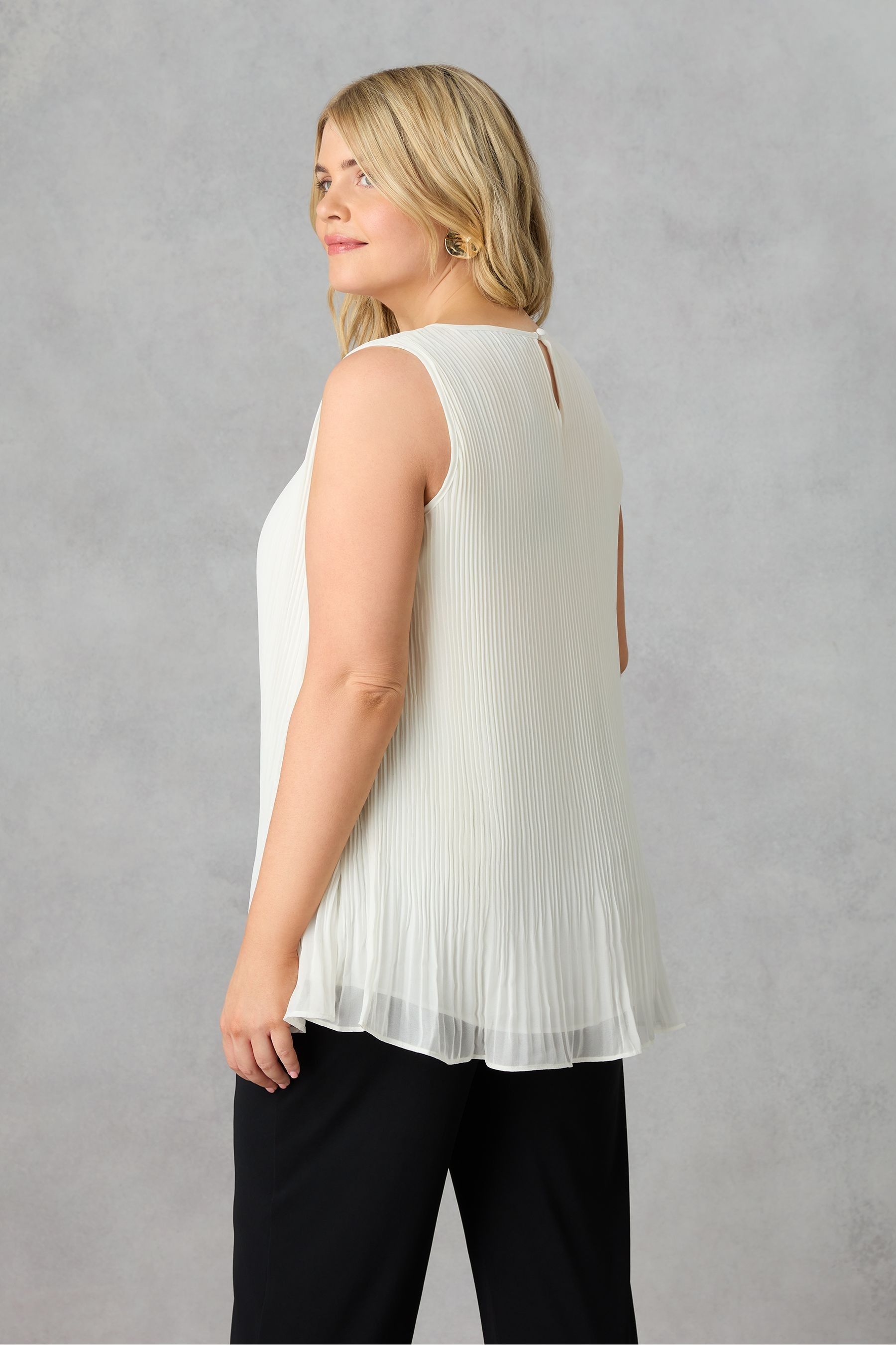 White chiffon vest top cheap