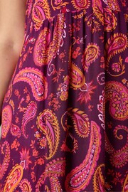 Live Unlimited Purple Paisley Tiered Midi Dress - Image 5 of 5