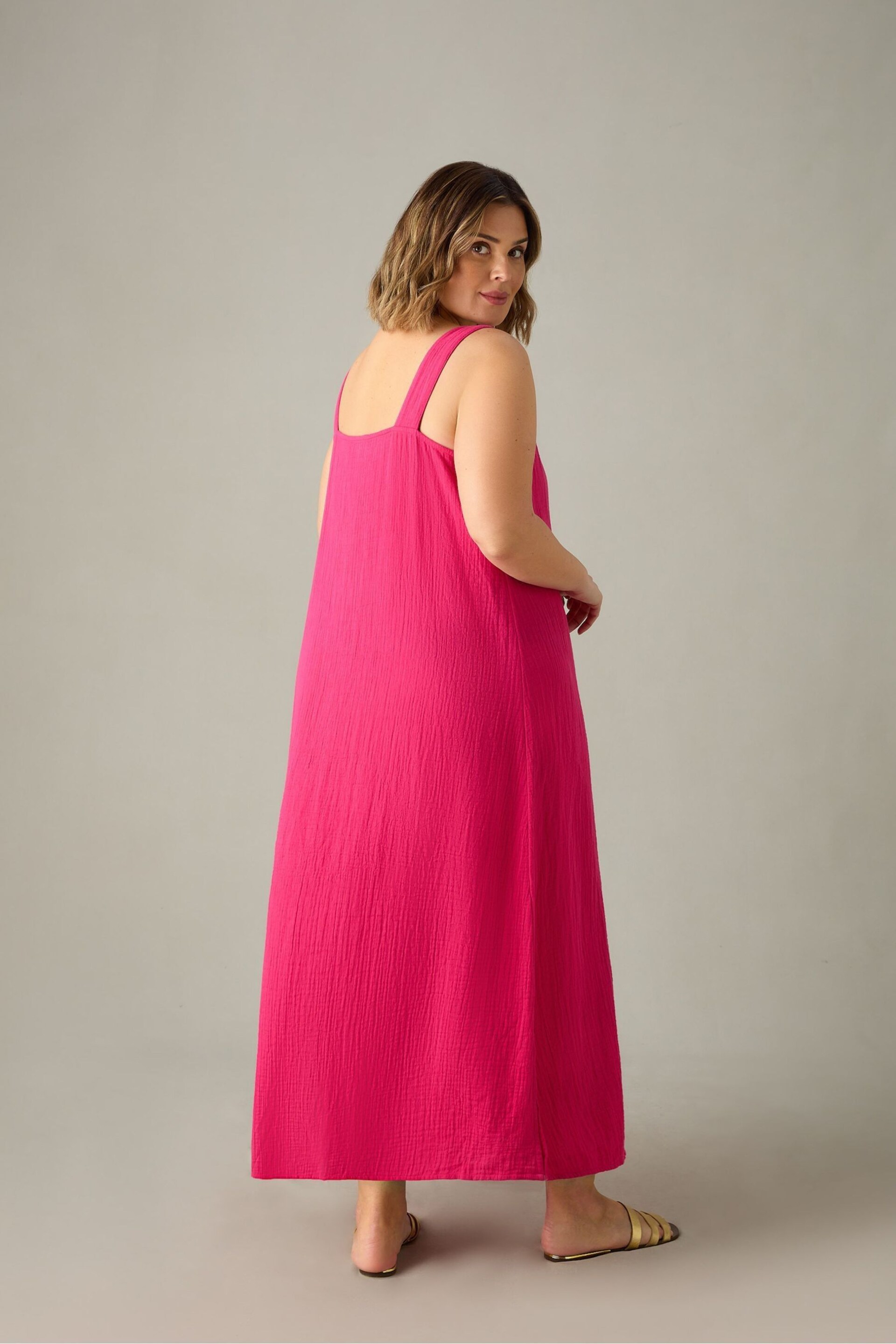 Live Unlimited Pink Cotton Crinkle Ring Dress - Image 5 of 8