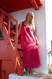 Live Unlimited Pink Cotton Crinkle Ring Dress - Image 6 of 8