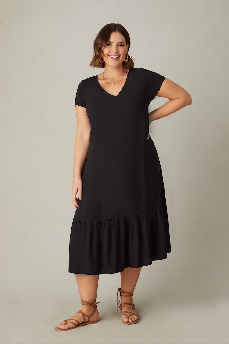 Live Unlimited Black Curve Tiered Dress - Image 1 of 3