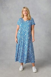 Live Unlimited Curve Blue Petite Paisley Jersey Midi Dress - Image 2 of 5